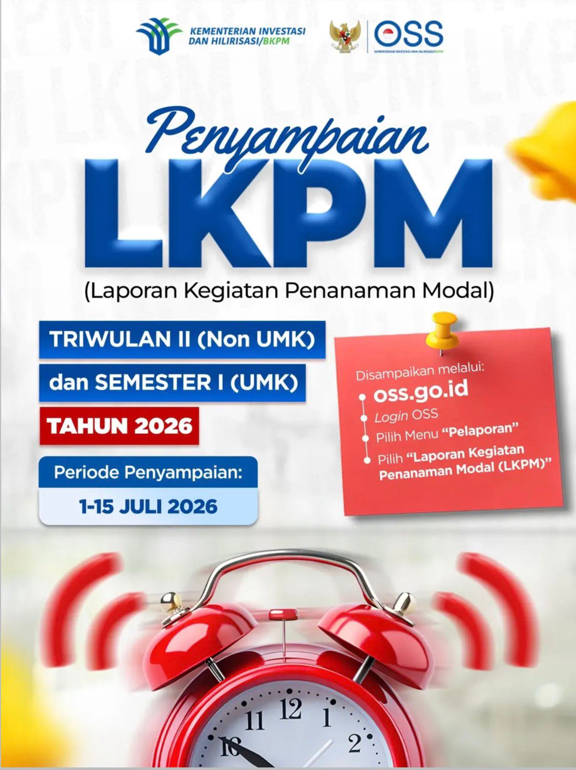 LKPM Triwulan II (non UMK) dan Semeter 1 (UMK)